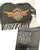 Word of mouth crop top w fringe sleeve & bottom Grey motorcycle logo top w fringe detail loose fit Junior XS - 0