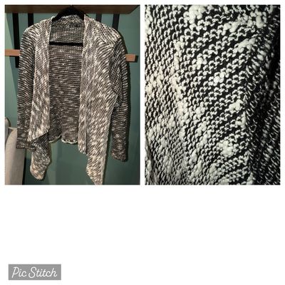 Black and white Long shark bite Cardigan Women's - M
