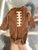 Carter's brown football long sleeve onesie 6 Months