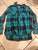 Merona Green/Black Plaid Long Sleeve Button Up Women's - XXL