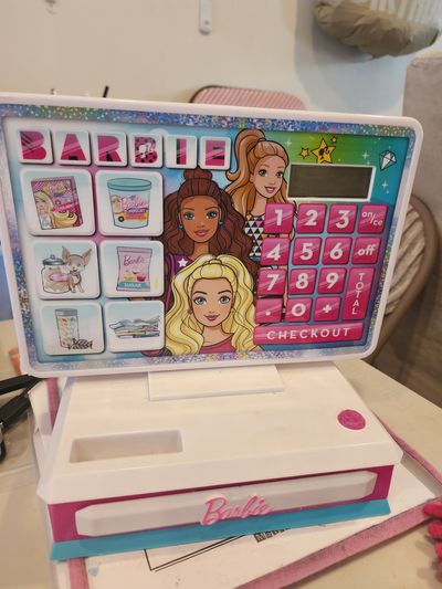 Play Barbie Large Cash Register toy. Play Barbie Large Cash Register toy.