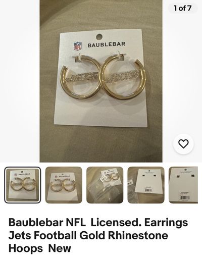 Brand new jets earrings, official NFL accessory