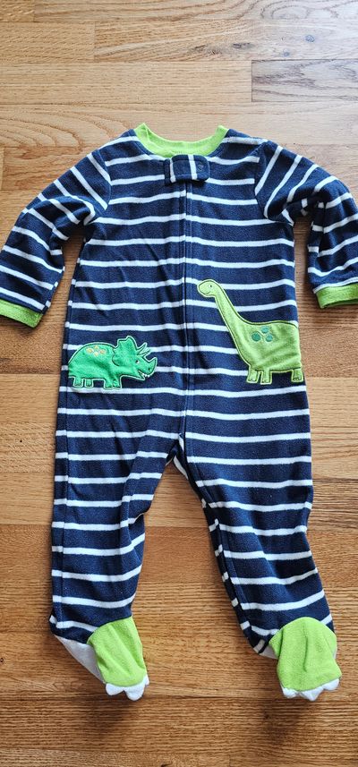 Little Me Like new one piece snug fit PJ feature cute dinosaurs graphic 12 Months