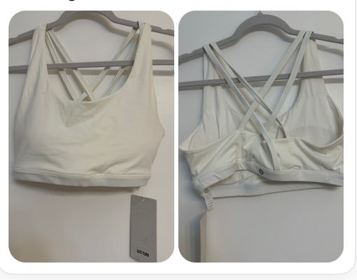 White sports bra Lululemon resale new with tags Size 8 - light markings but new Women's - M