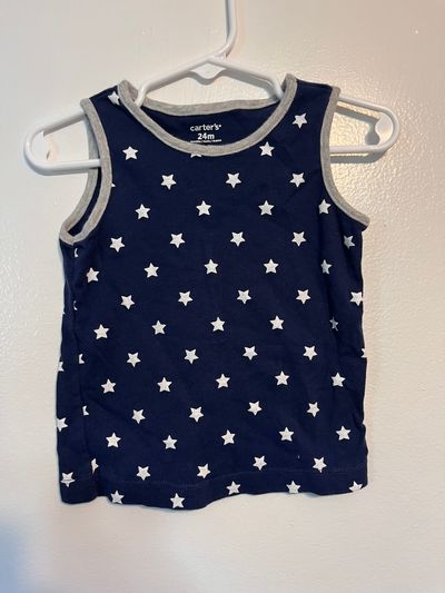 Carters Blue & White Star Tank Top 24 Months