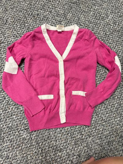 Sonoma Pink heart elbow cardigan 6T/6