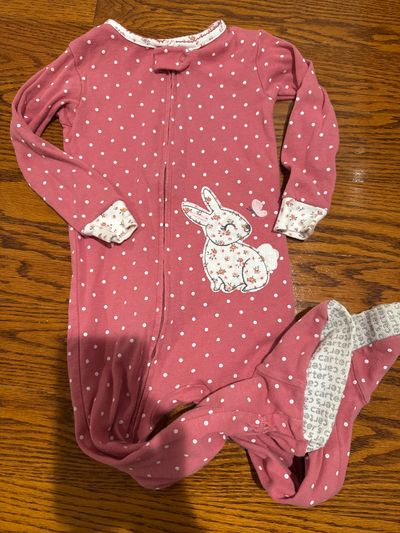 Carters Bunny Easter pink footed pjs 18-24 Months