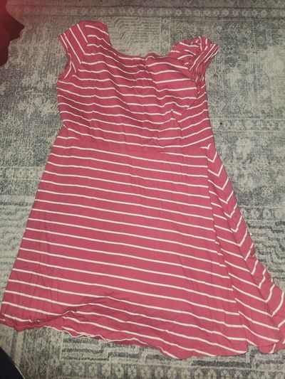 Chaps red white striped dress  Women's - L