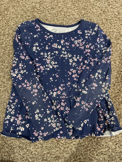 Carters Long sleeve floral shirt 7-8